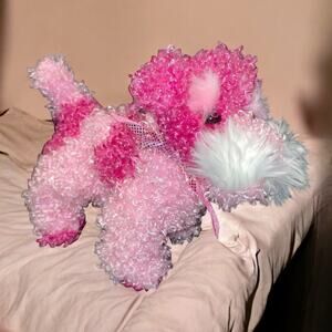 Ty Pinky Glitters Plush Dog 6" Pink White Stuffed Animal Pup Nursery Toy Vintage